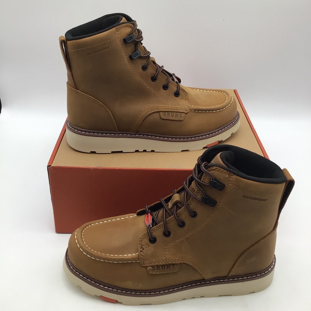 Brunt Marin 6" Soft Toe Waterproof Work Boots Mens Size 8 Brown EH Rated NEW